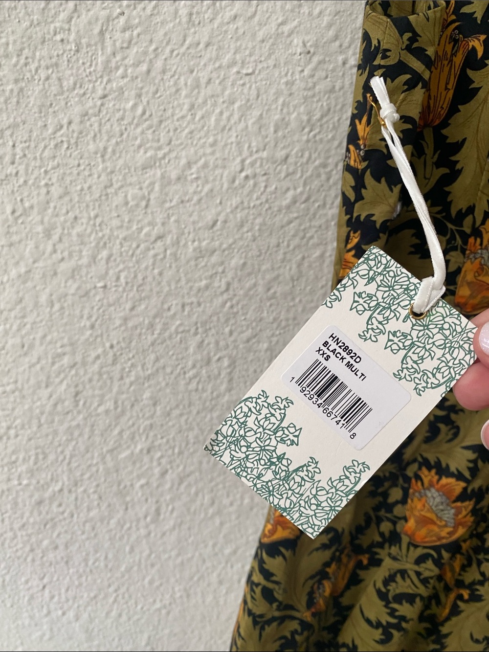NWT Tuckernuck Olive Leafy Floral Lennon Mini Dress XXS - Picture 12 of 13